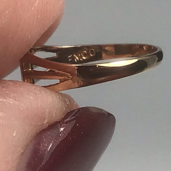 10K Yellow Gold Baby Signet Ring Initial”D” 0.5 Grams Size 0.5 - Picture 6 of 10